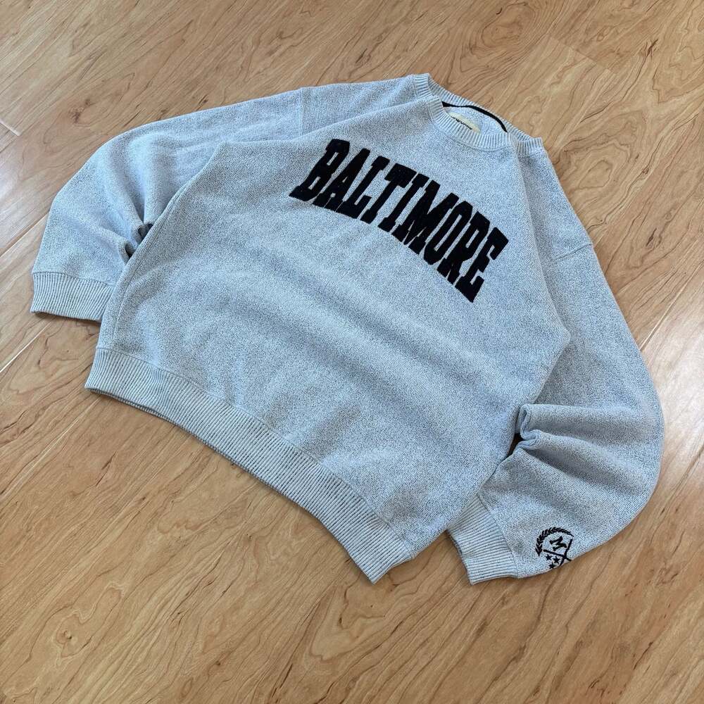 New York Popular Baltimore Heather Grey Crewneck Sweatshirt